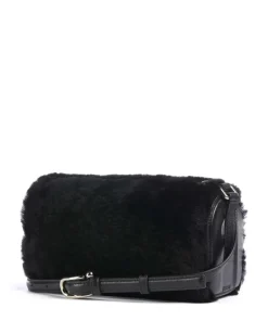 Dalia L Umhängetasche Textil, genarbtes Leder schwarz