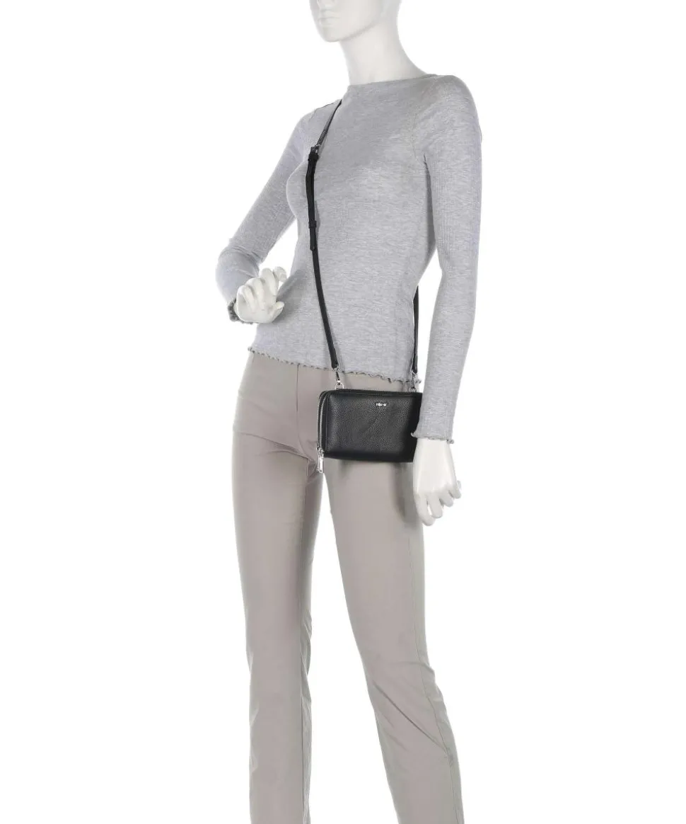 Dalia Lia Geldbörse genarbtes Leder schwarz