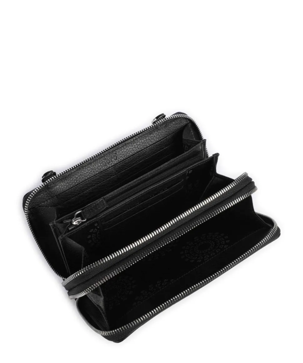 Dalia Lia Geldbörse genarbtes Leder schwarz