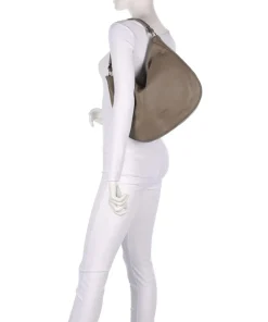 Dalia Mia Beuteltasche genarbtes Leder taupe