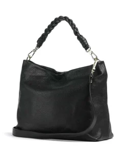 Dalia Soley Beuteltasche genarbtes Leder schwarz