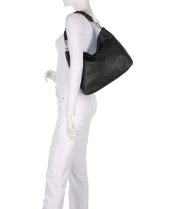 Dalia Soley Beuteltasche genarbtes Leder schwarz