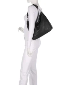 Dalia Soley Beuteltasche genarbtes Leder schwarz