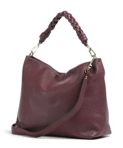 Dalia Soley Beuteltasche genarbtes Leder bordeaux
