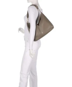 Dalia Soley Beuteltasche genarbtes Leder taupe