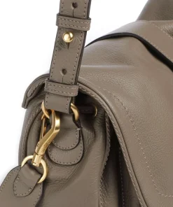 Dalia Star Saddle Beuteltasche genarbtes Leder taupe