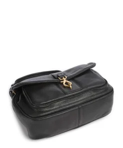 Dalia Star Saddle Beuteltasche genarbtes Leder schwarz