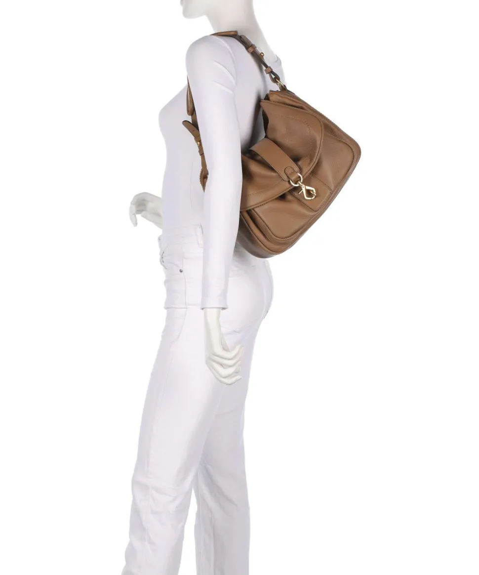 Dalia Star Saddle Beuteltasche genarbtes Leder cognac