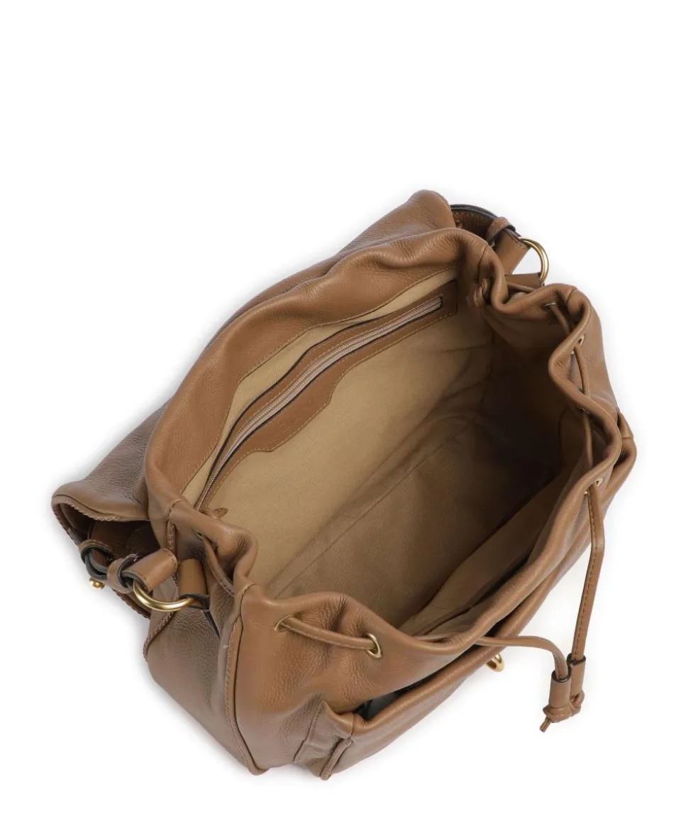 Dalia Star Saddle Beuteltasche genarbtes Leder cognac