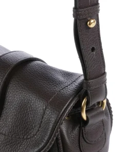 Dalia Star Saddle Umhängetasche genarbtes Leder dunkelbraun