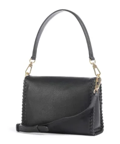 Dalia Temi Stitch Schultertasche genarbtes Leder schwarz