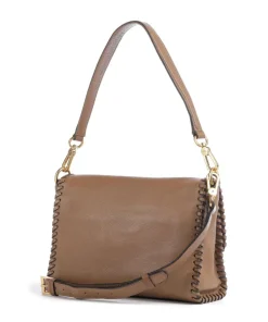 Dalia Temi Stitch Schultertasche genarbtes Leder cognac