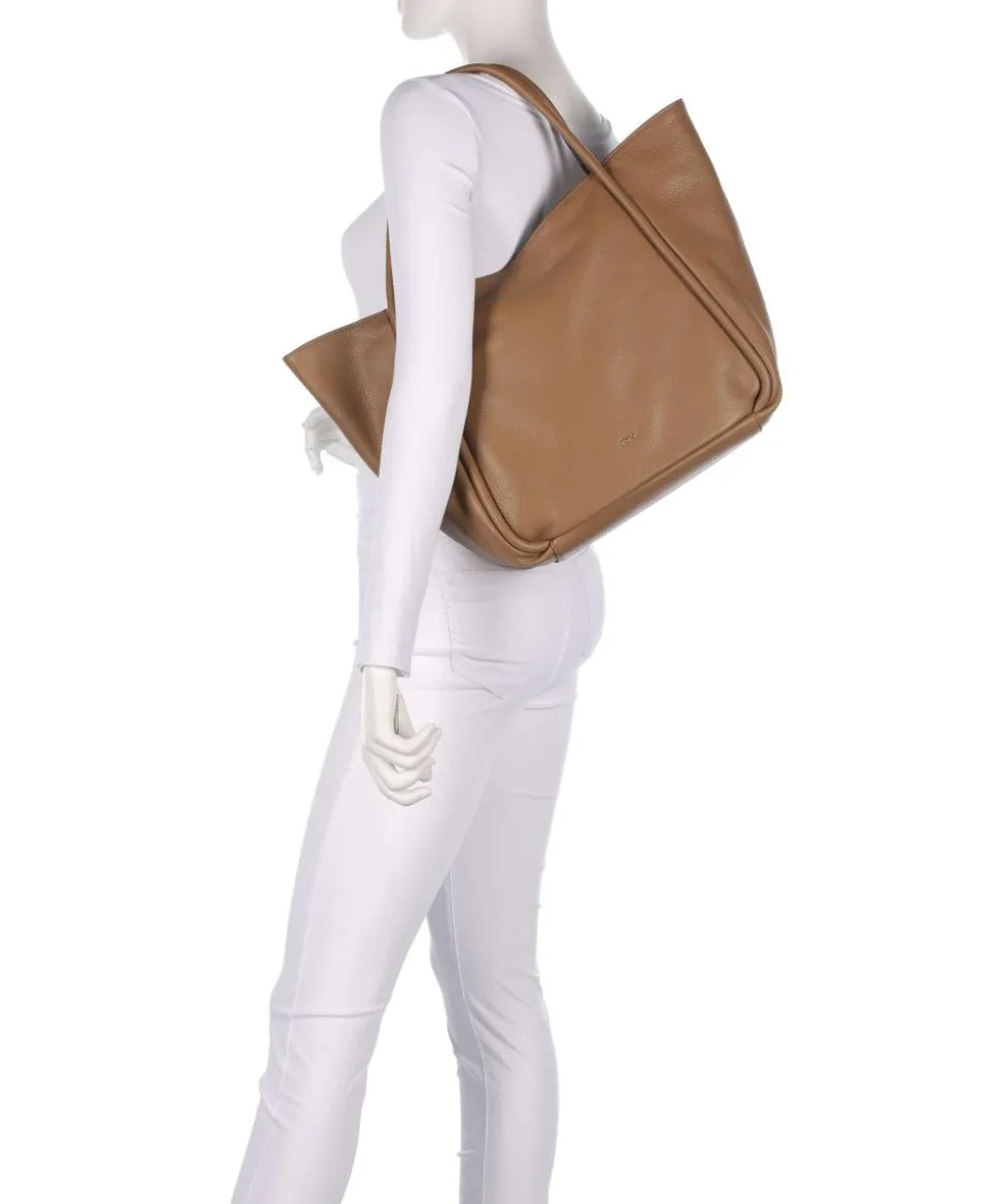 Dalia Willow Shopper genarbtes Leder cognac