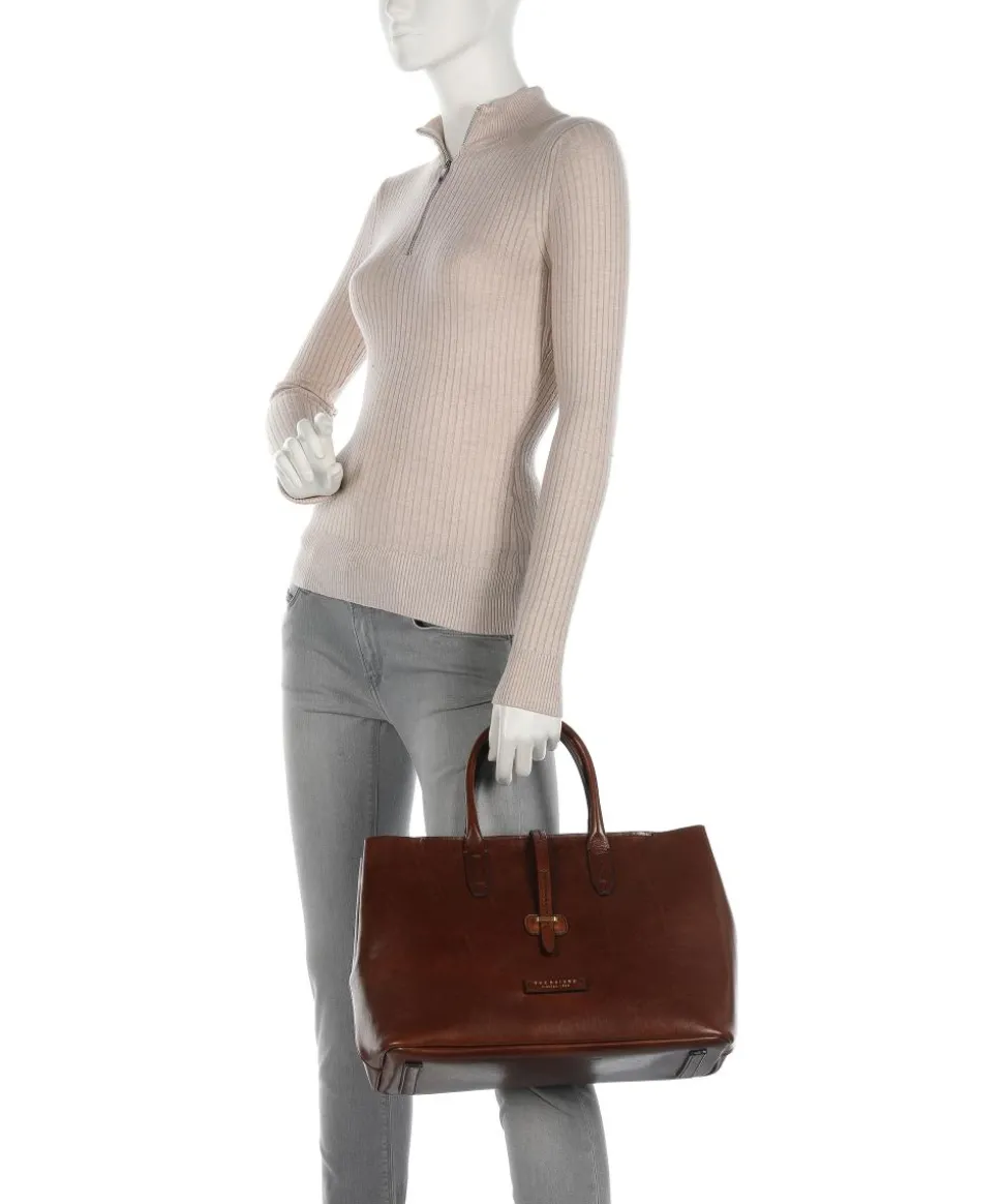 Dalston Handtasche glattes Leder braun