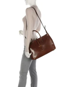 Dalston Handtasche glattes Leder braun