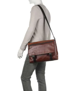 Damiano Aktentasche 14″ fein genarbtes Rindsleder braun