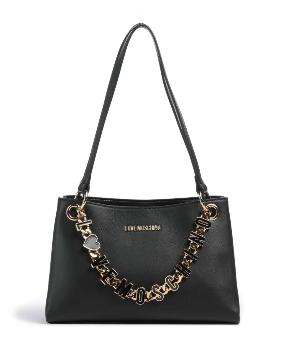 Dangling Schultertasche Lederimitat schwarz