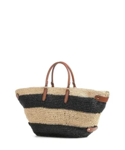 Daphney 40 Straw Handtasche Papier natur/schwarz