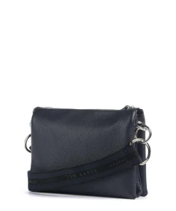 Darceyy Umhängetasche glattes Rindsleder dunkelblau