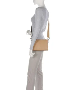 Darceyy Umhängetasche glattes Rindsleder taupe