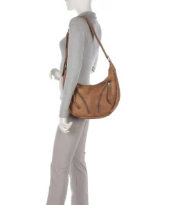 Dear Beuteltasche genarbtes Leder braun