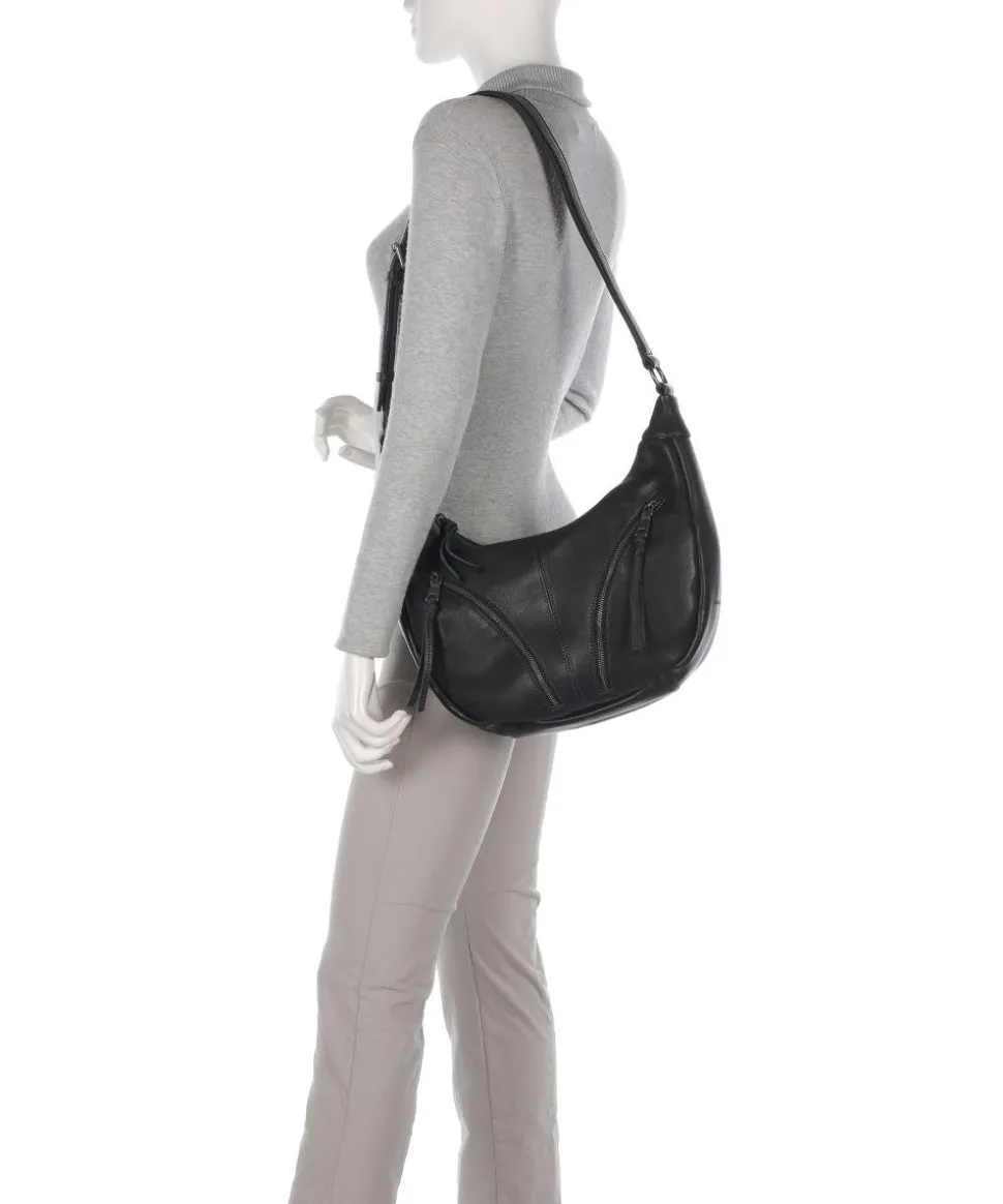 Dear Beuteltasche genarbtes Leder schwarz