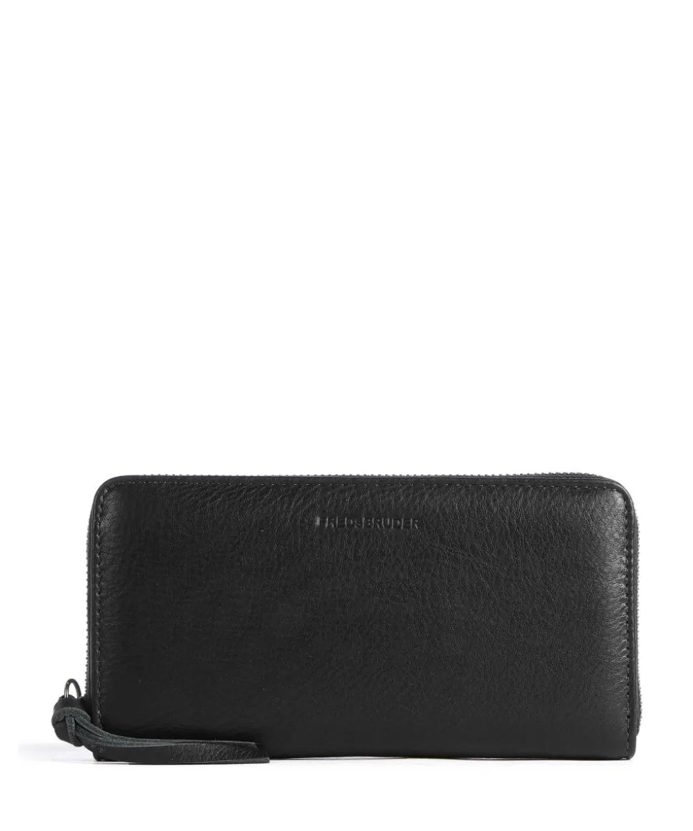 Dear Zip-Around Geldbörse genarbtes Leder schwarz