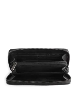 Dear Zip-Around Geldbörse genarbtes Leder schwarz