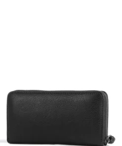 Dear Zip-Around Geldbörse genarbtes Leder schwarz