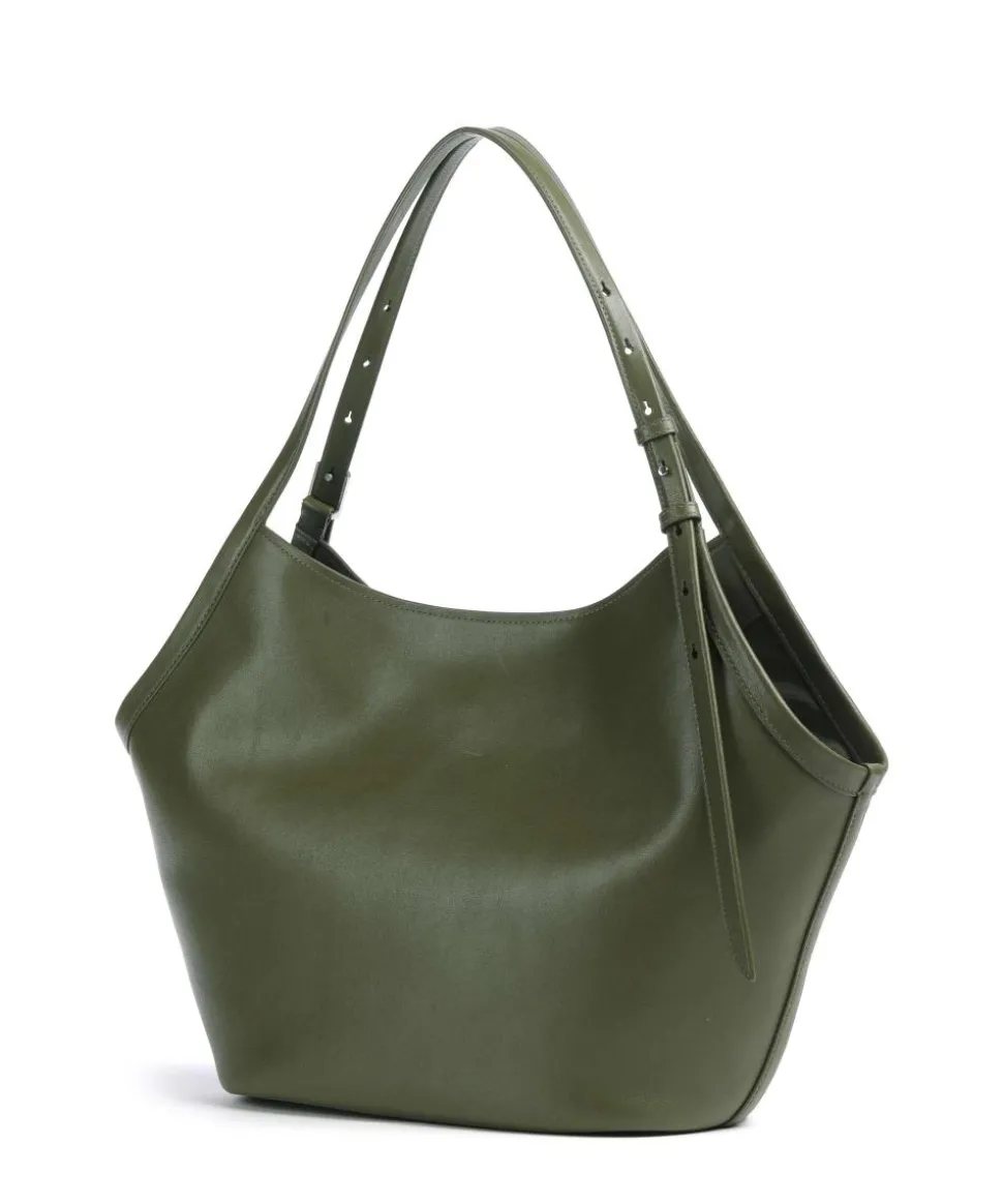 Deco Beuteltasche fein genarbtes Leder khaki