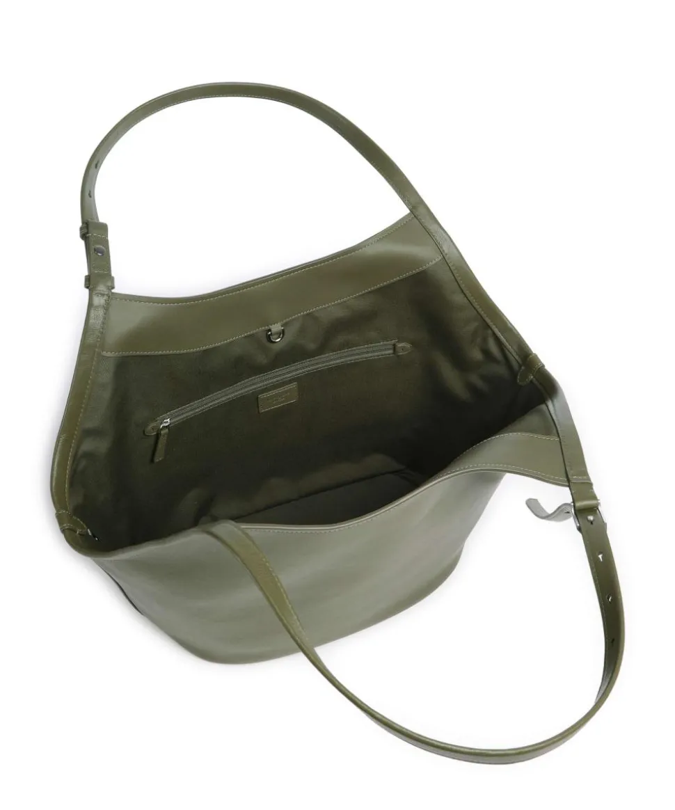 Deco Beuteltasche fein genarbtes Leder khaki
