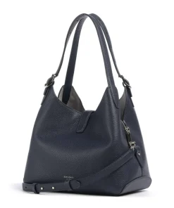 Deco Beuteltasche genarbtes Rindsleder navy