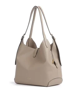 Deco Beuteltasche genarbtes Rindsleder taupe
