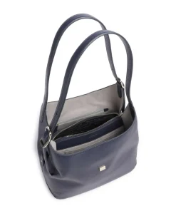 Deco Beuteltasche genarbtes Rindsleder navy