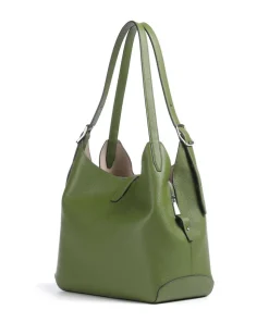 Deco Beuteltasche genarbtes Rindsleder khaki