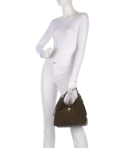 Deco Handtasche aufgerautes Rindsleder olivgrün