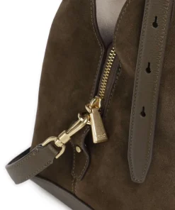 Deco Handtasche aufgerautes Rindsleder olivgrün