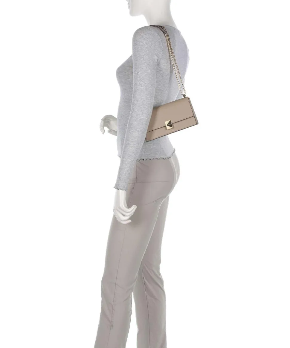 Deco Schultertasche genarbtes Rindsleder taupe