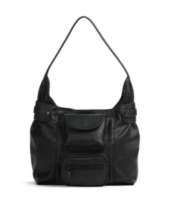 Deep Dark Beuteltasche Lederimitat schwarz