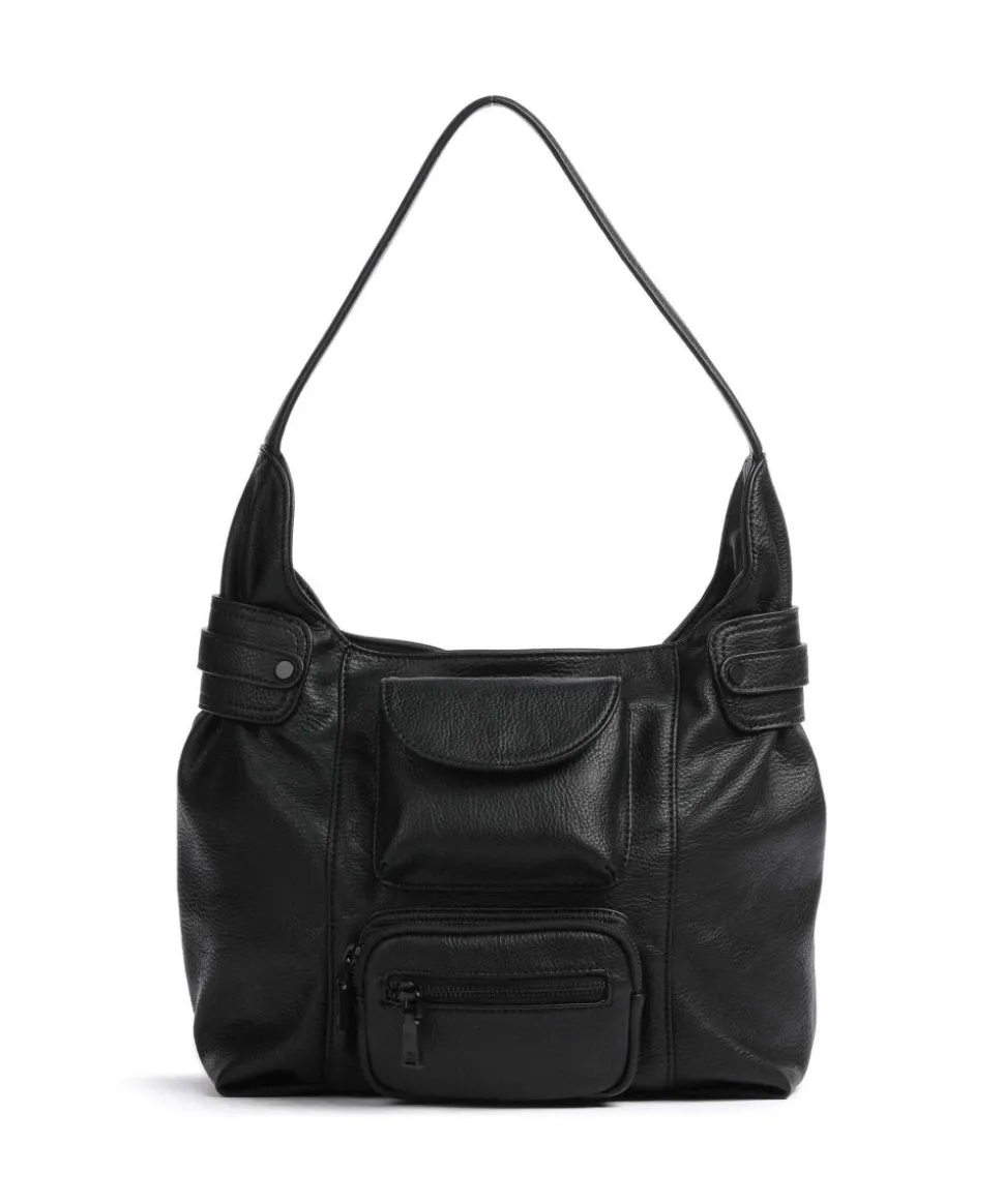 Deep Dark Beuteltasche Lederimitat schwarz