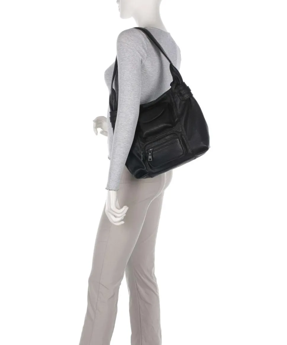 Deep Dark Beuteltasche Lederimitat schwarz