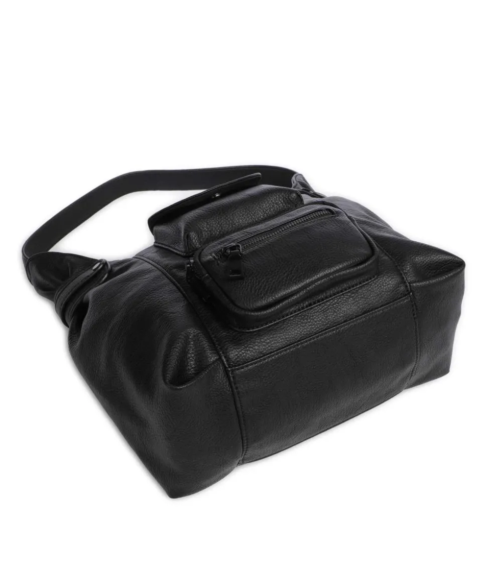 Deep Dark Beuteltasche Lederimitat schwarz