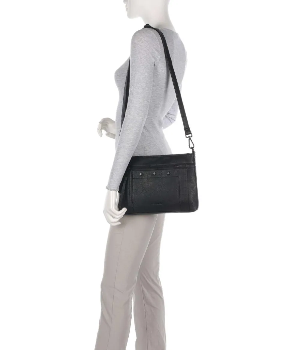 Deep Dark Schultertasche Lederimitat schwarz