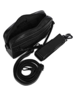 Deep Dark Umhängetasche Lederimitat schwarz