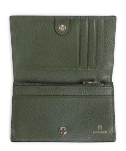 Delia Geldbörse genarbtes Rindsleder olivgrün