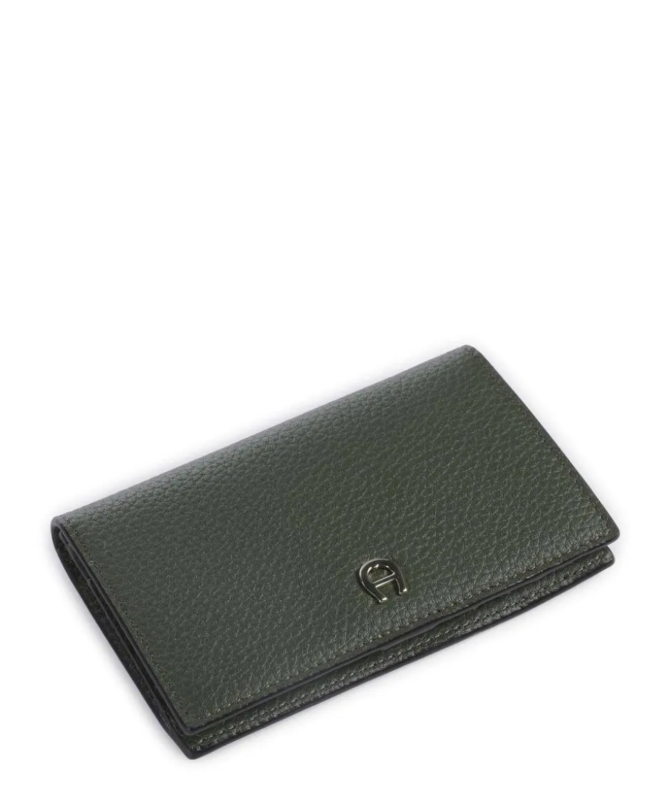 Delia Geldbörse genarbtes Rindsleder olivgrün