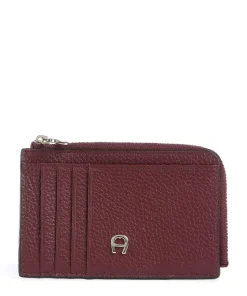 Delia Kreditkartenetui genarbtes Rindsleder dunkelrot