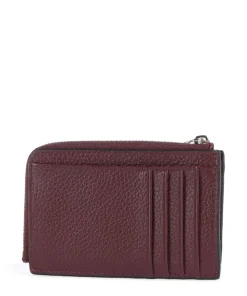Delia Kreditkartenetui genarbtes Rindsleder dunkelrot