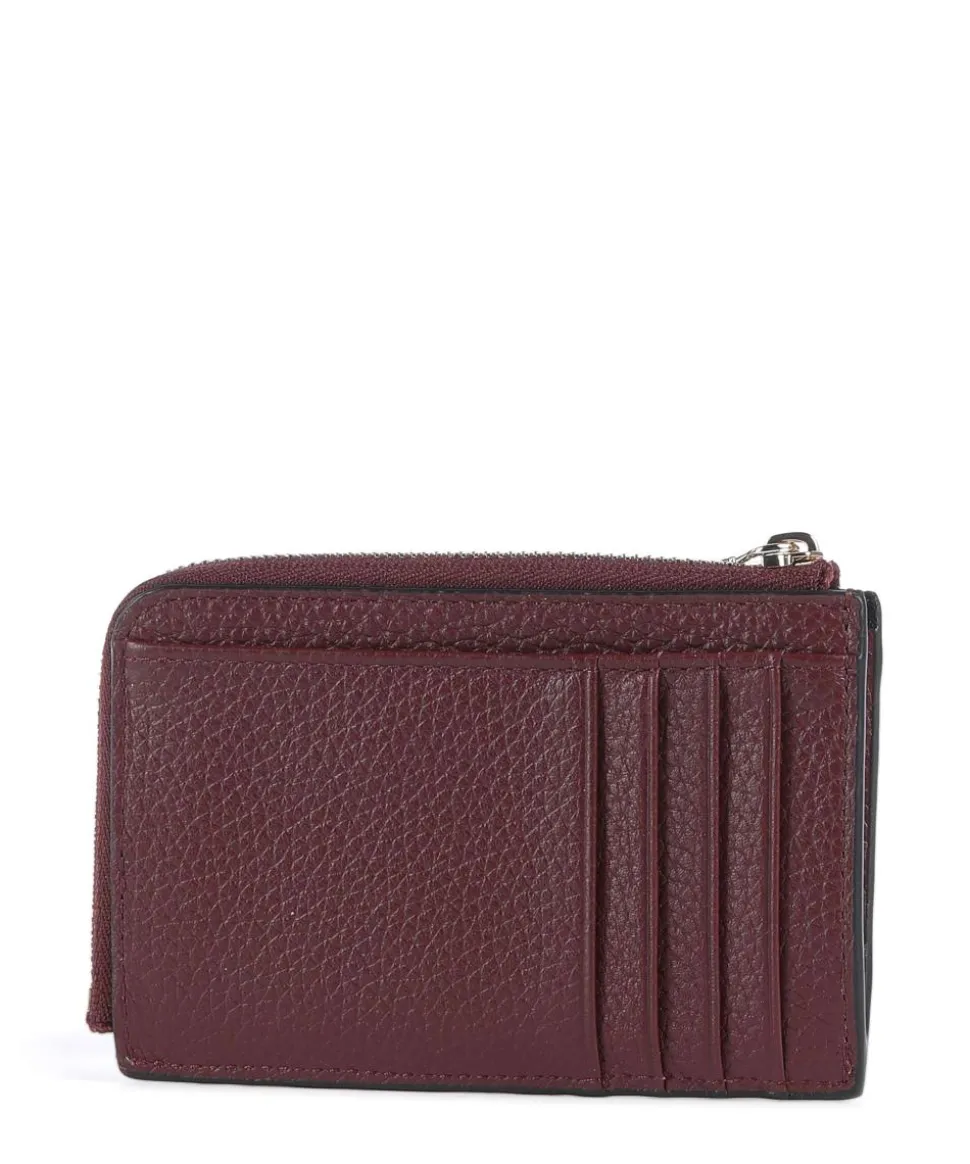 Delia Kreditkartenetui genarbtes Rindsleder dunkelrot