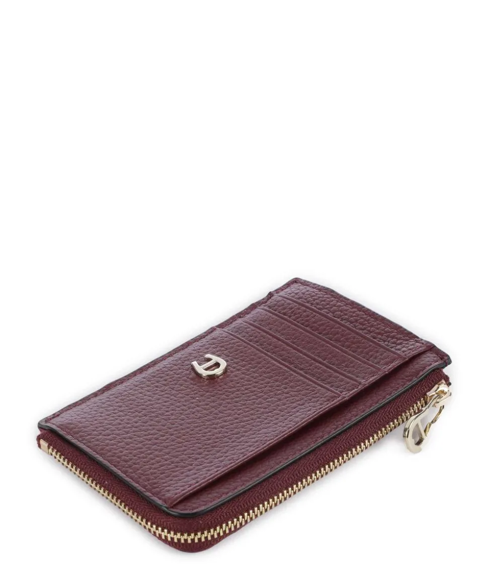 Delia Kreditkartenetui genarbtes Rindsleder dunkelrot